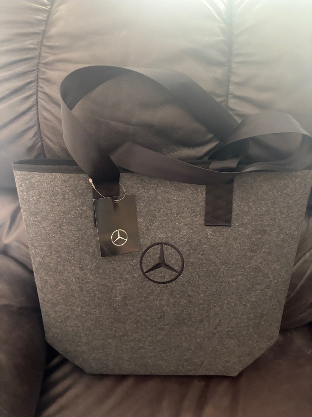 NWT- Mercedes Benz Collection Gray Felt Tote Bag